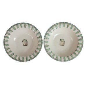 Pfaltzgraff Naturewood Bowls Rimmed Soup Cereal Stoneware USA Vintage Lot of 2